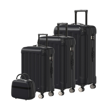 VOYAGOUX – Robustes 4-teiliges ABS-Reisekoffer-Set – Schwarz – L / M / S / XS