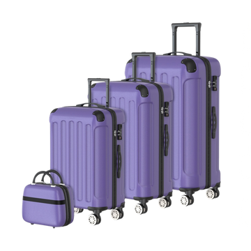 VOYAGOUX - Duurzame 4-delige ABS Reiskoffer Set - Paars - L / M / S / XS