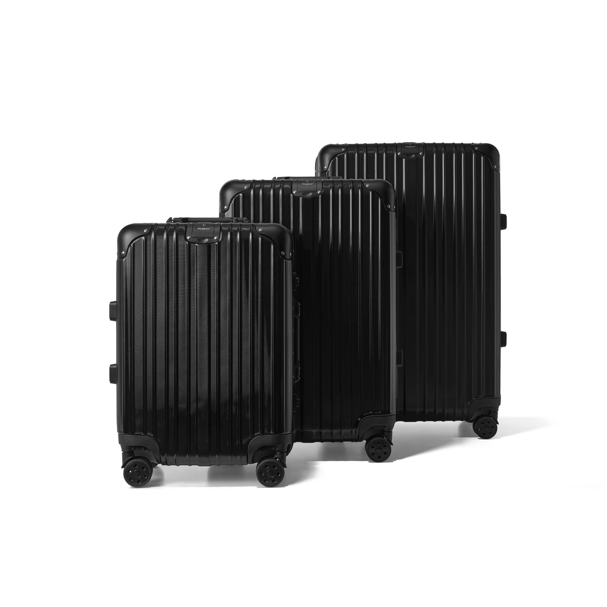 Kofferset 3 delig Zwart S / M / L AEON | Voyagoux voorkant