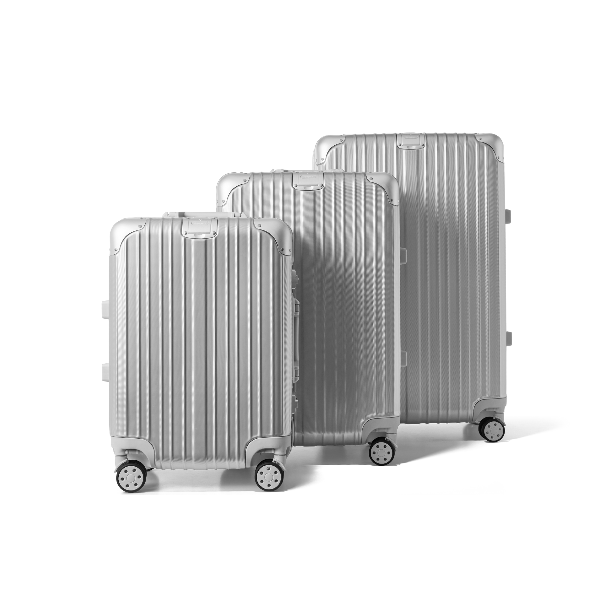 Kofferset 3 delig Zilver S / M / L AEON | Voyagoux voorkant