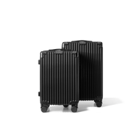 Kofferset 2 delig Zwart S / M Classic | Voyagoux voorkant