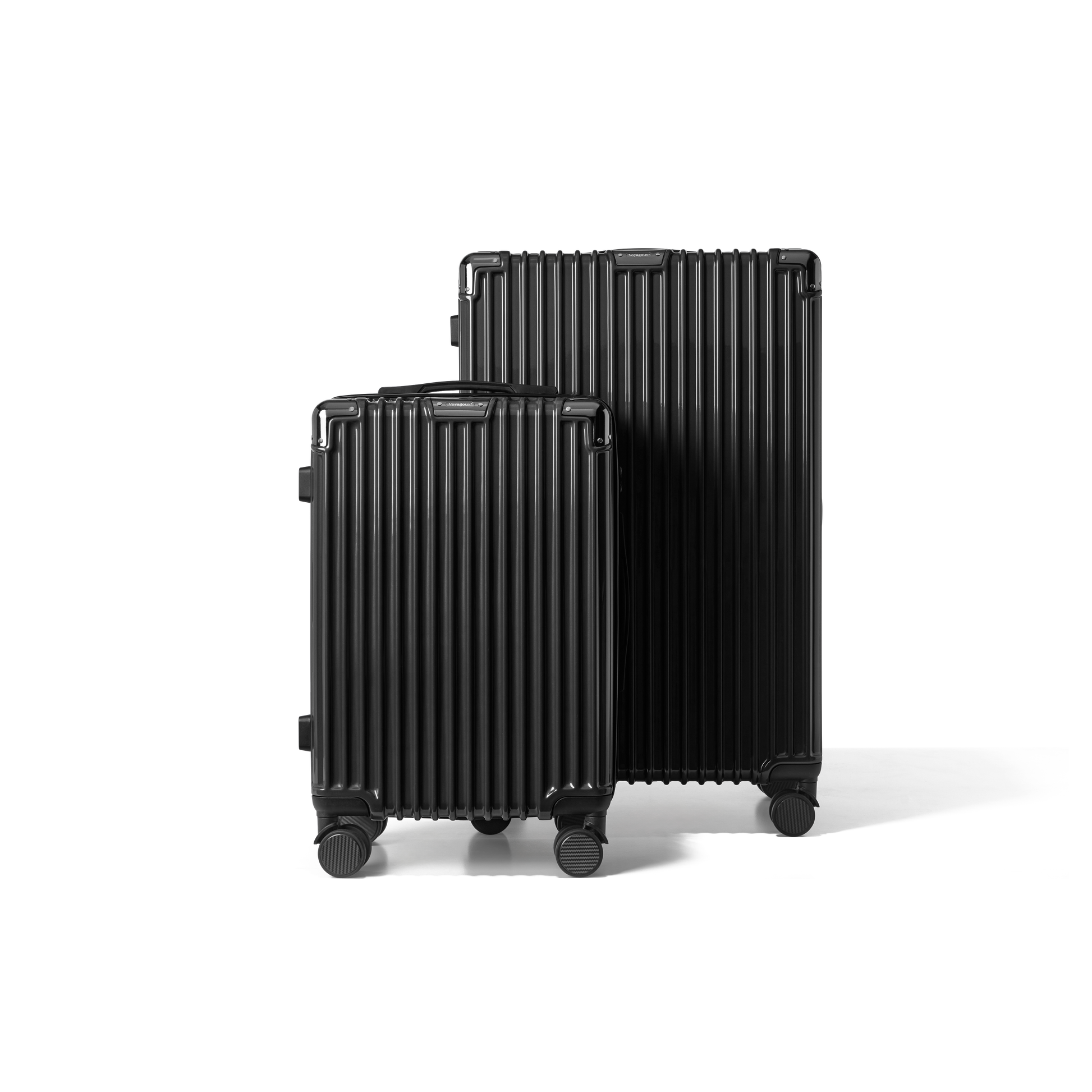 Kofferset 2 delig Zwart S / L Classic | Voyagoux voorkant