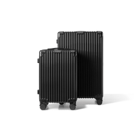 Kofferset 2 delig Zwart S / L Classic | Voyagoux voorkant