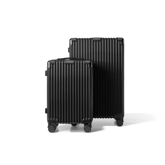 Kofferset 2 delig Zwart S / L Classic | Voyagoux voorkant