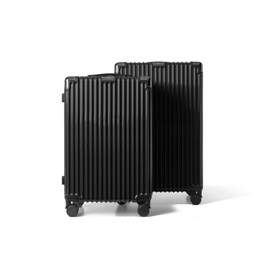 Kofferset 2 delig Zwart M / L Classic | Voyagoux voorkant