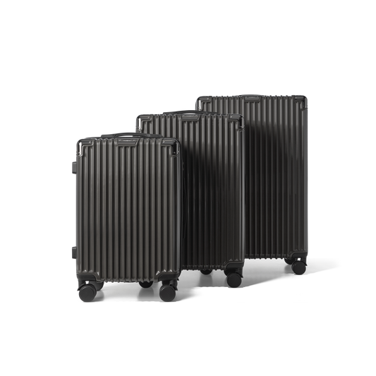 Kofferset 3 delig Donkergrijs S / M / L Classic | Voyagoux voorkant