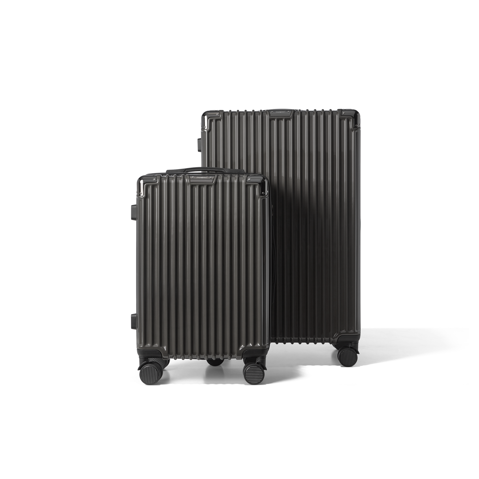 Kofferset 2 delig Donkergrijs S / L Classic | Voyagoux voorkant