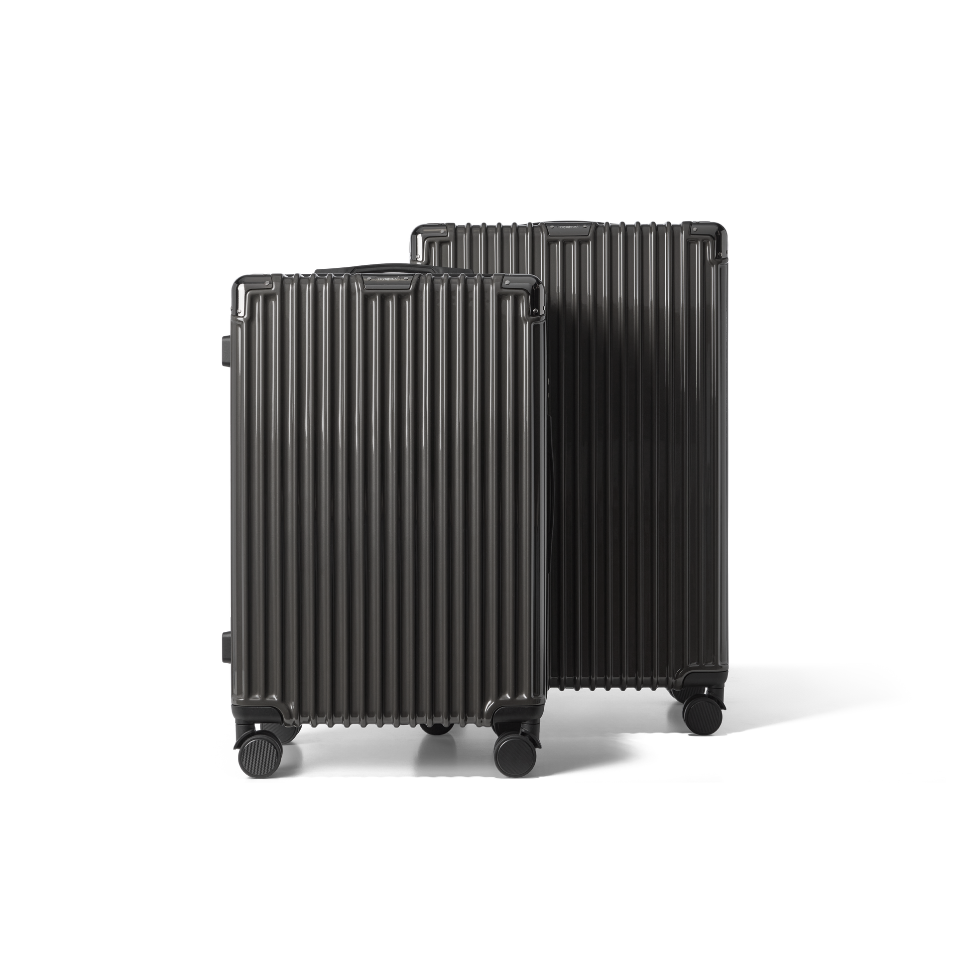 Kofferset 2 delig Donkergrijs M / L Classic | Voyagoux voorkant