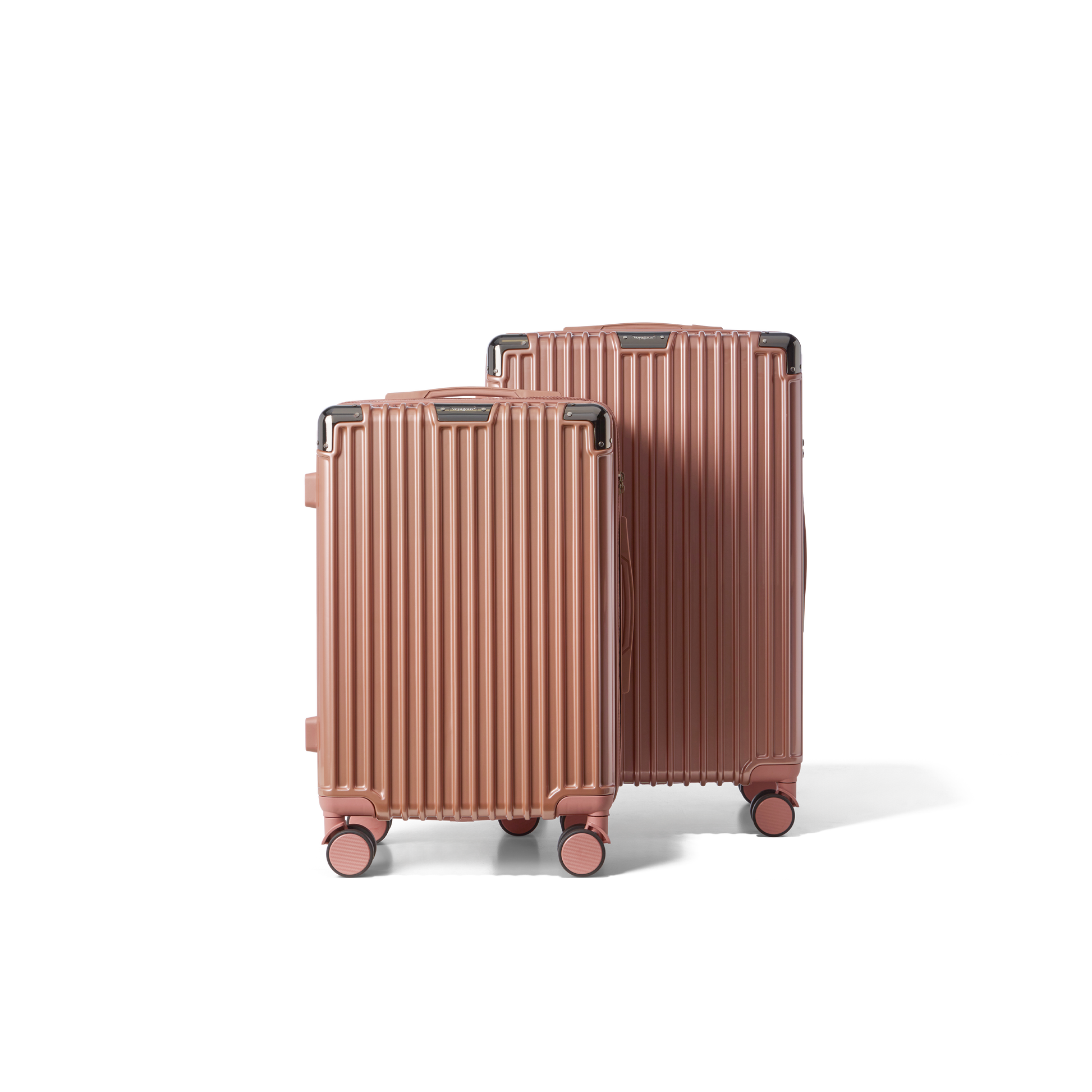 Kofferset 2 delig Rose Gold S / M Classic | Voyagoux voorkant