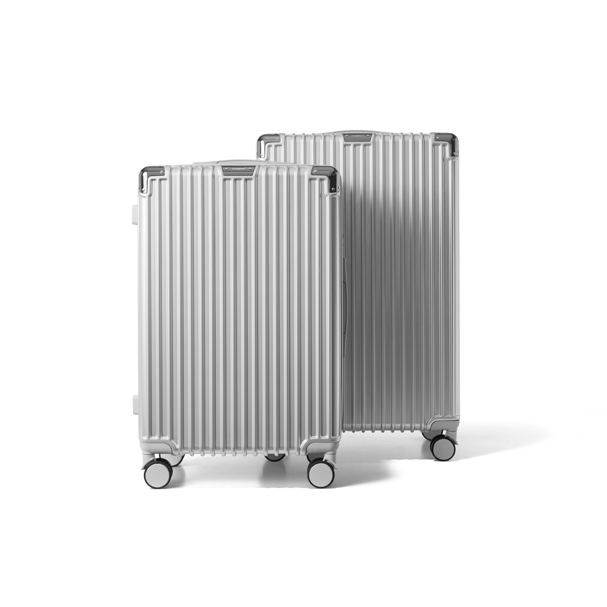 Kofferset 2 delig Zilver M / L Classic | Voyagoux voorkant
