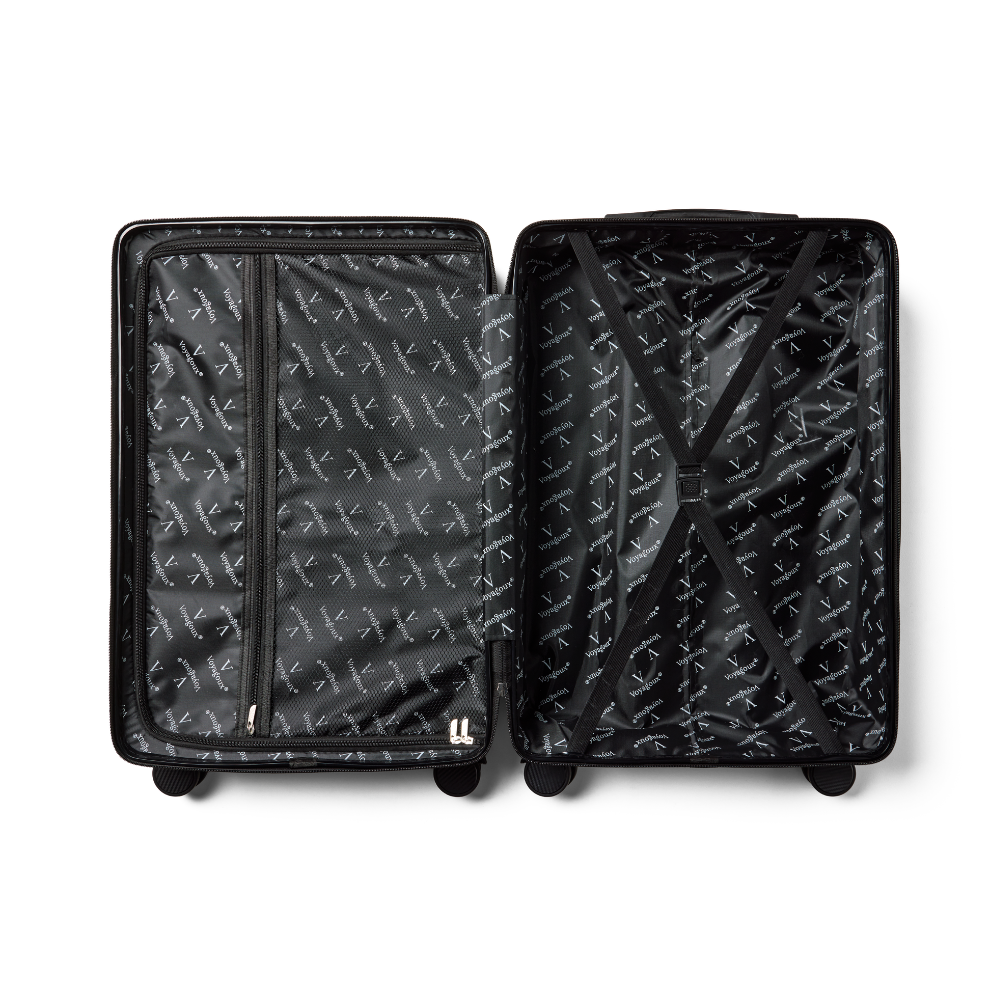 Reiskoffer Donkergrijs Medium Classic | Voyagoux binnenkant