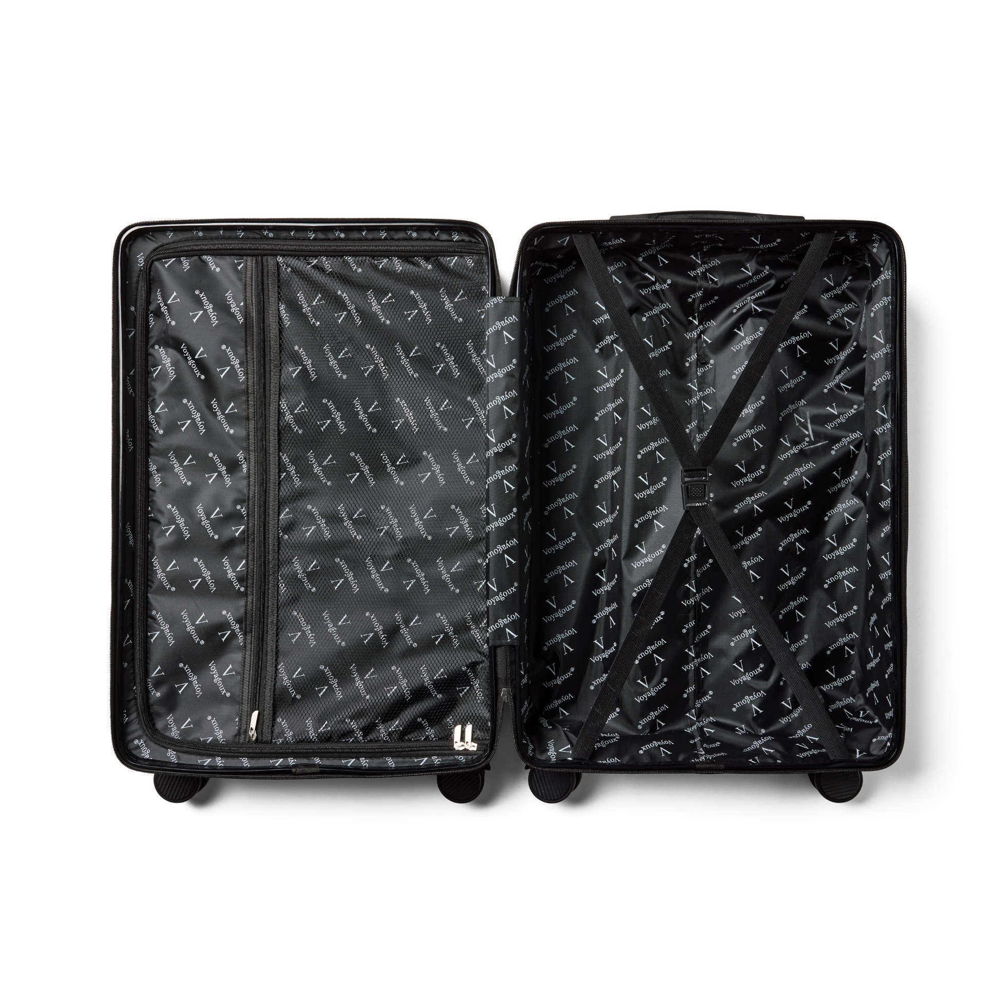 Reiskoffer Olijfgroen Medium Classic | Voyagoux binnenkant