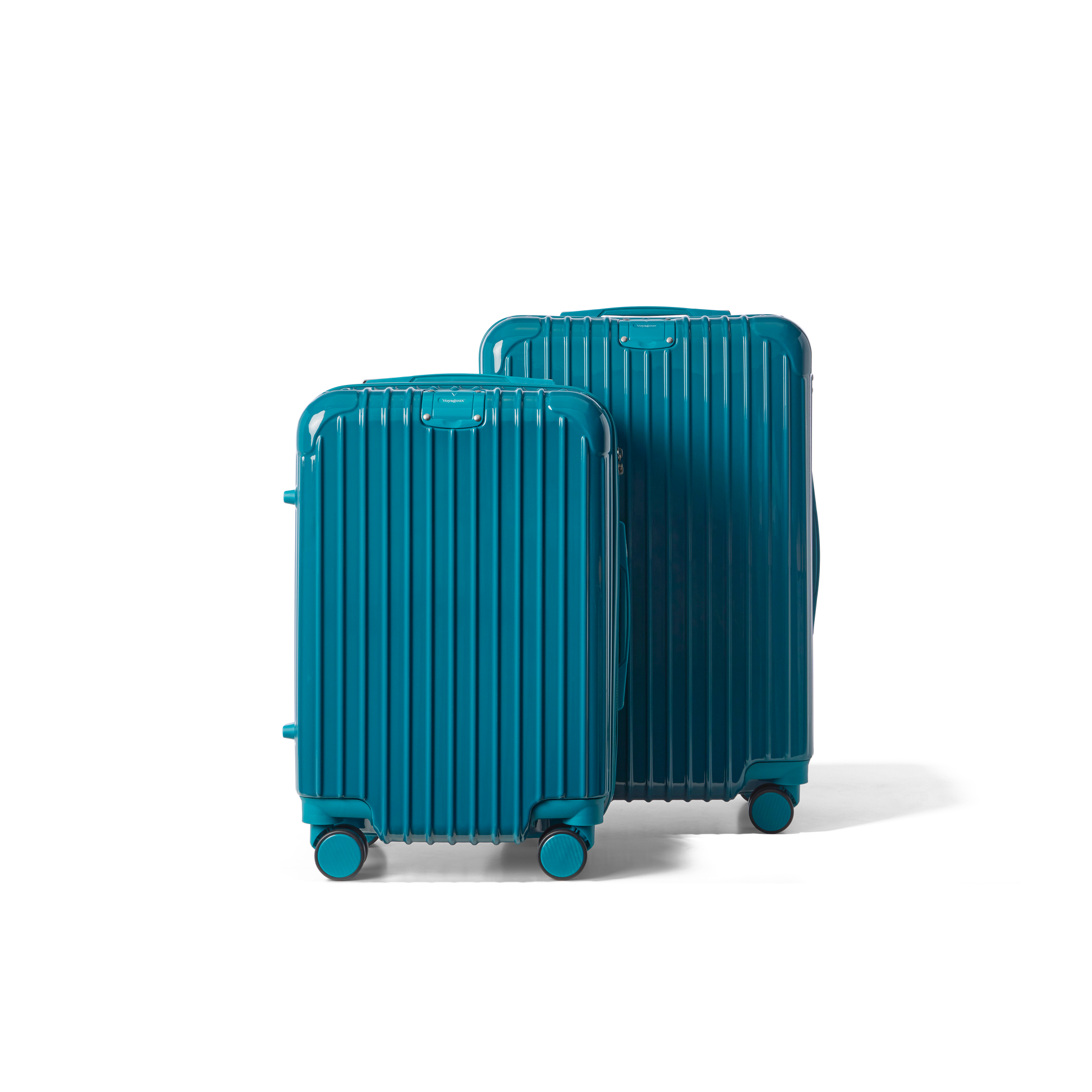 Kofferset 2 delig Lichtblauw S / M Essentials | Voyagoux voorkant