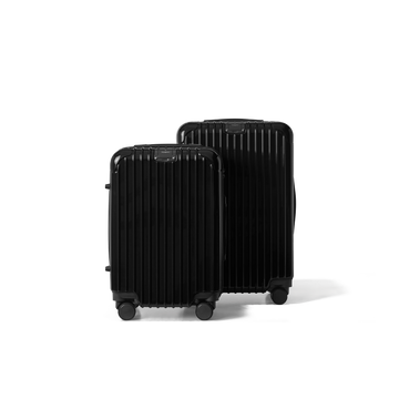 Kofferset 2 delig Zwart S / M Essentials | Voyagoux voorkant