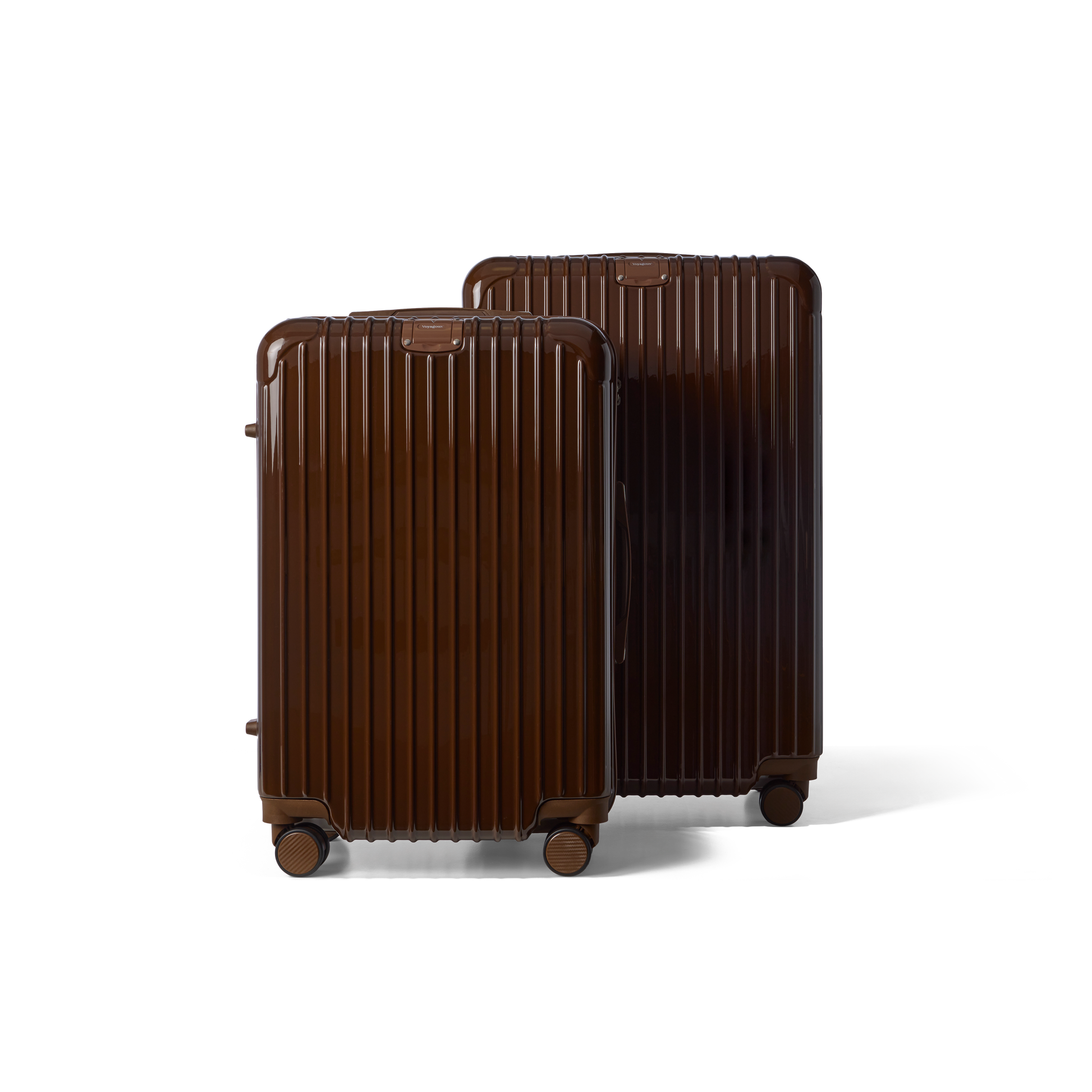 Kofferset 2 delig Donkerbruin M / L Essentials | Voyagoux voorkant