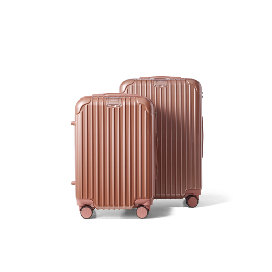Kofferset 2 delig Rose Gold S / M Essentials | Voyagoux voorkant