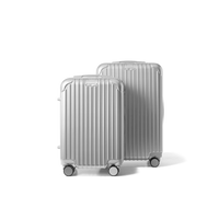 Kofferset 2 delig Zilver S / M Essentials | Voyagoux voorkant