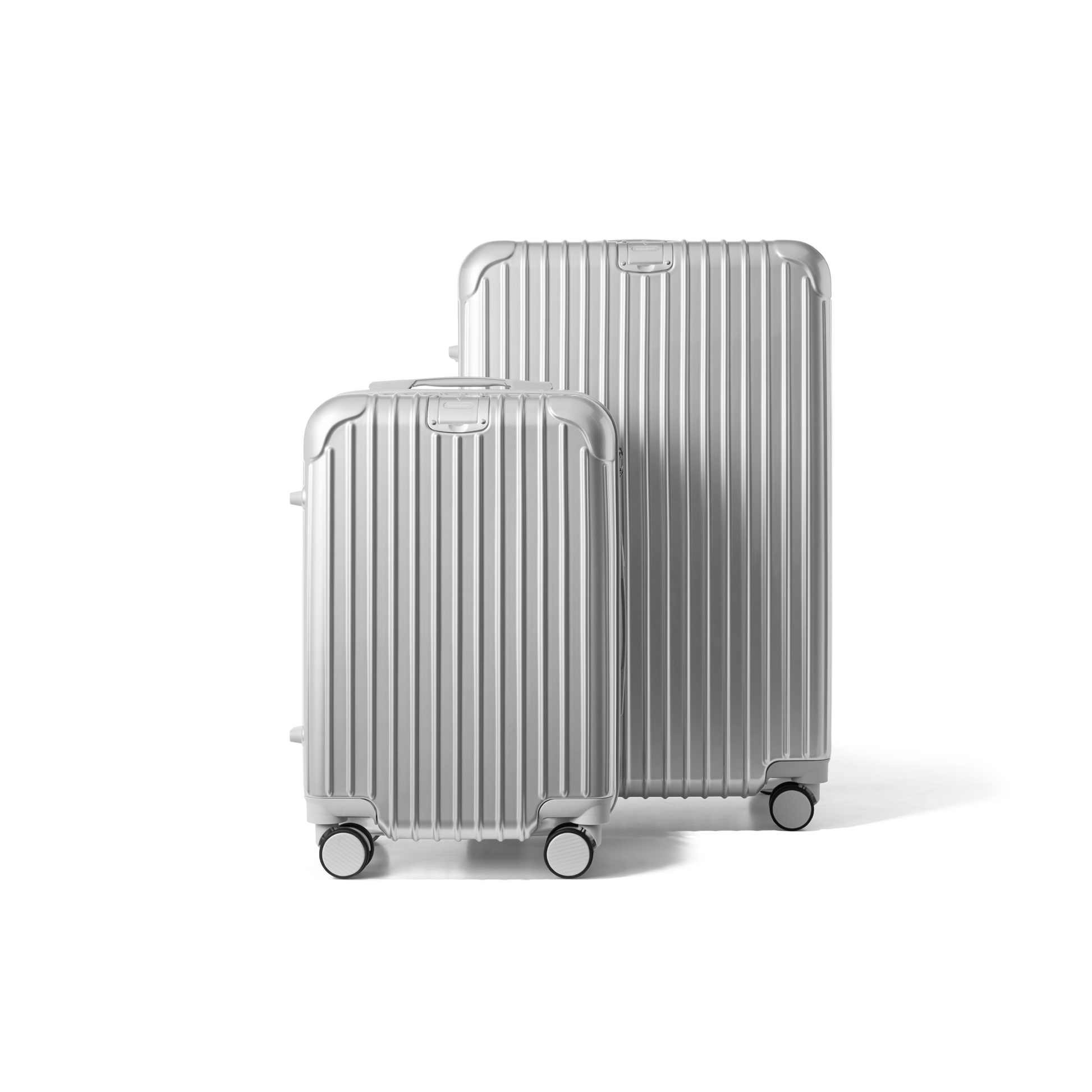 Kofferset 2 delig Zilver S / L Essentials | Voyagoux voorkant