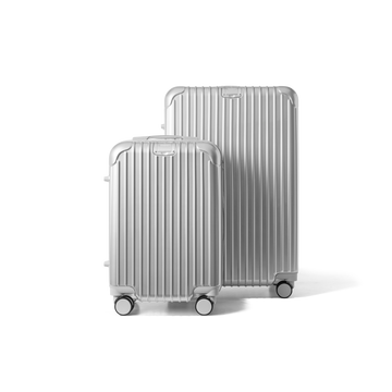 Kofferset 2 delig Zilver S / L Essentials | Voyagoux voorkant