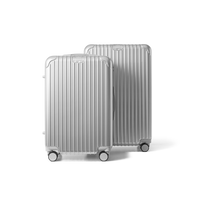 Kofferset 2 delig Zilver M / L Essentials | Voyagoux voorkant