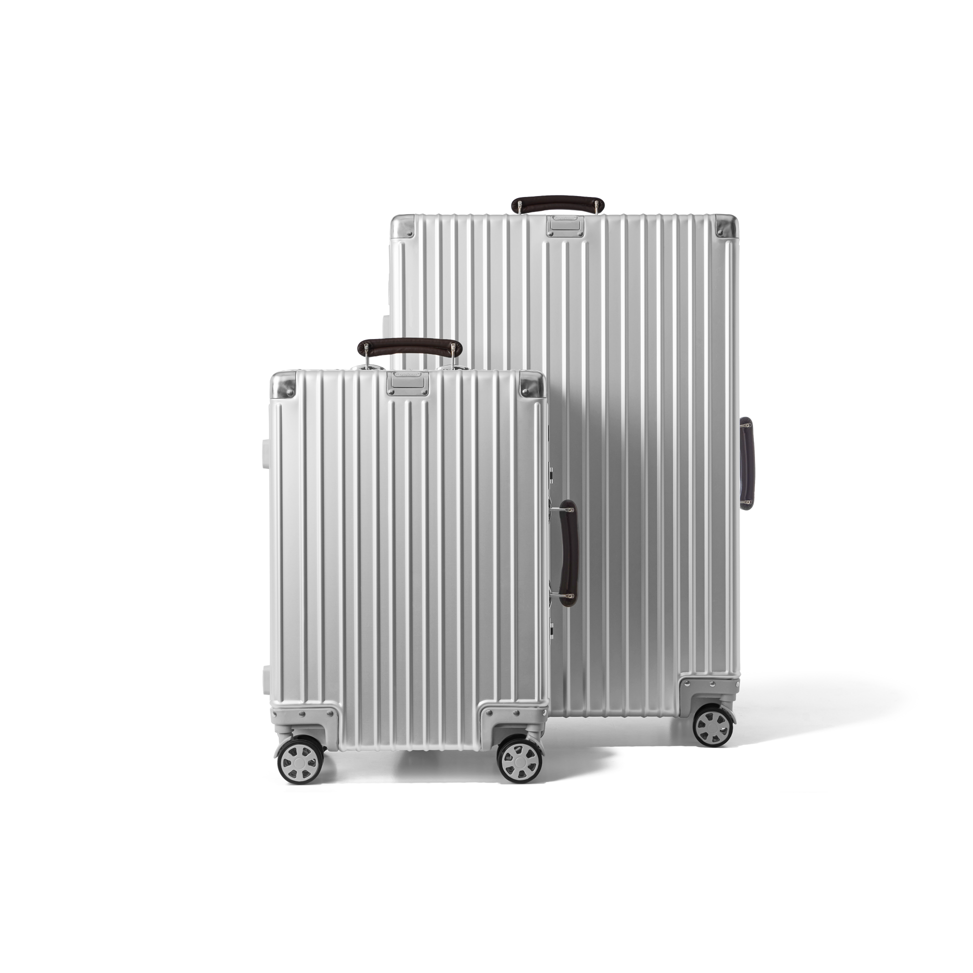 Kofferset 2 delig Aluminium Zilver S / L ICON | Voyagoux voorkant