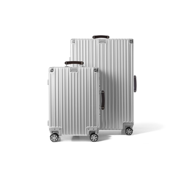 Kofferset 2 delig Aluminium Zilver S / L ICON | Voyagoux voorkant