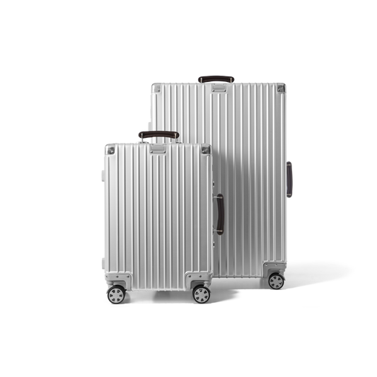 Kofferset 2 delig Aluminium Zilver S / L ICON | Voyagoux voorkant