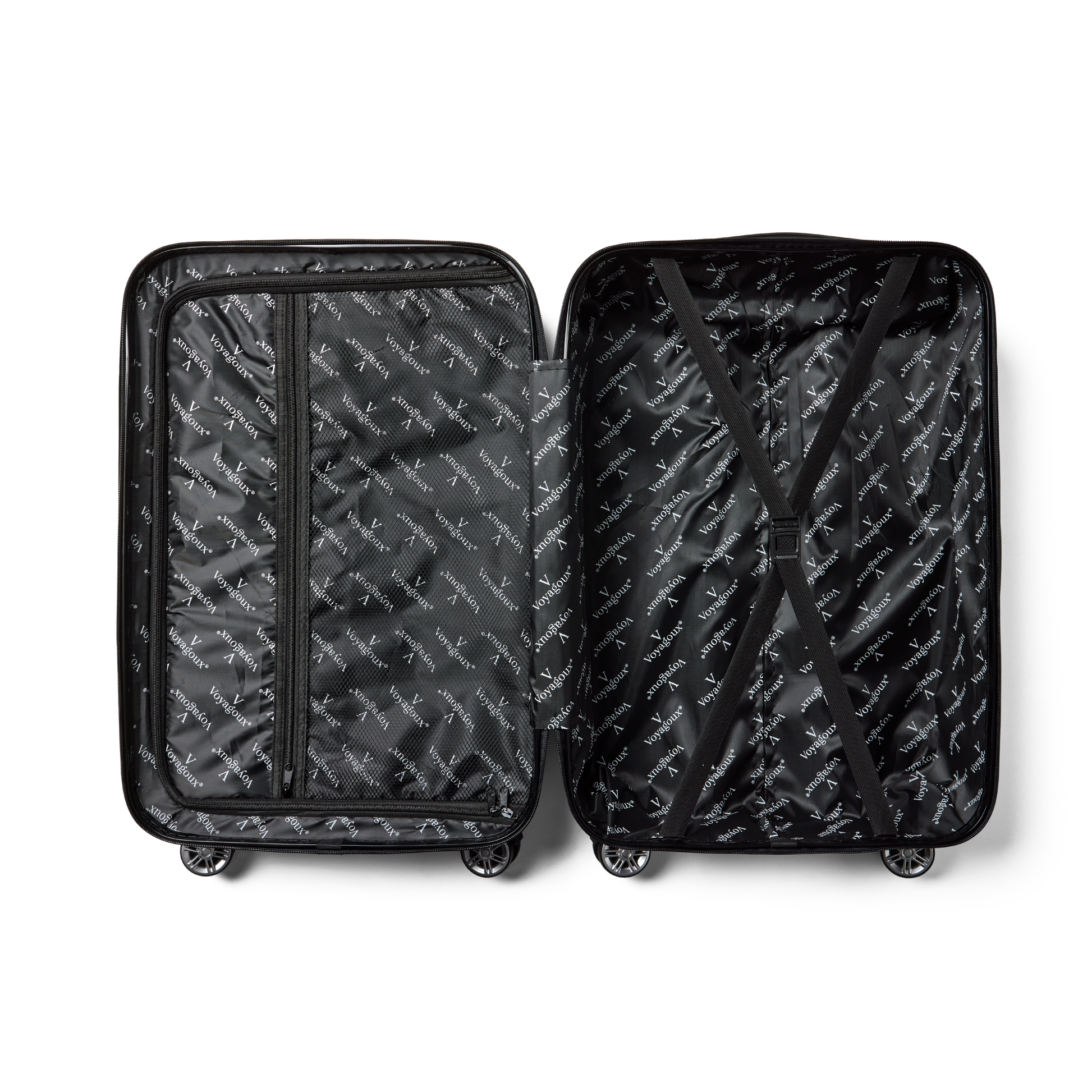 Handbagage koffer Zwart Revelation | Voyagoux binnenkant