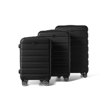 Kofferset 3 delig Zwart S / M / L Revelation | Voyagoux voorkant