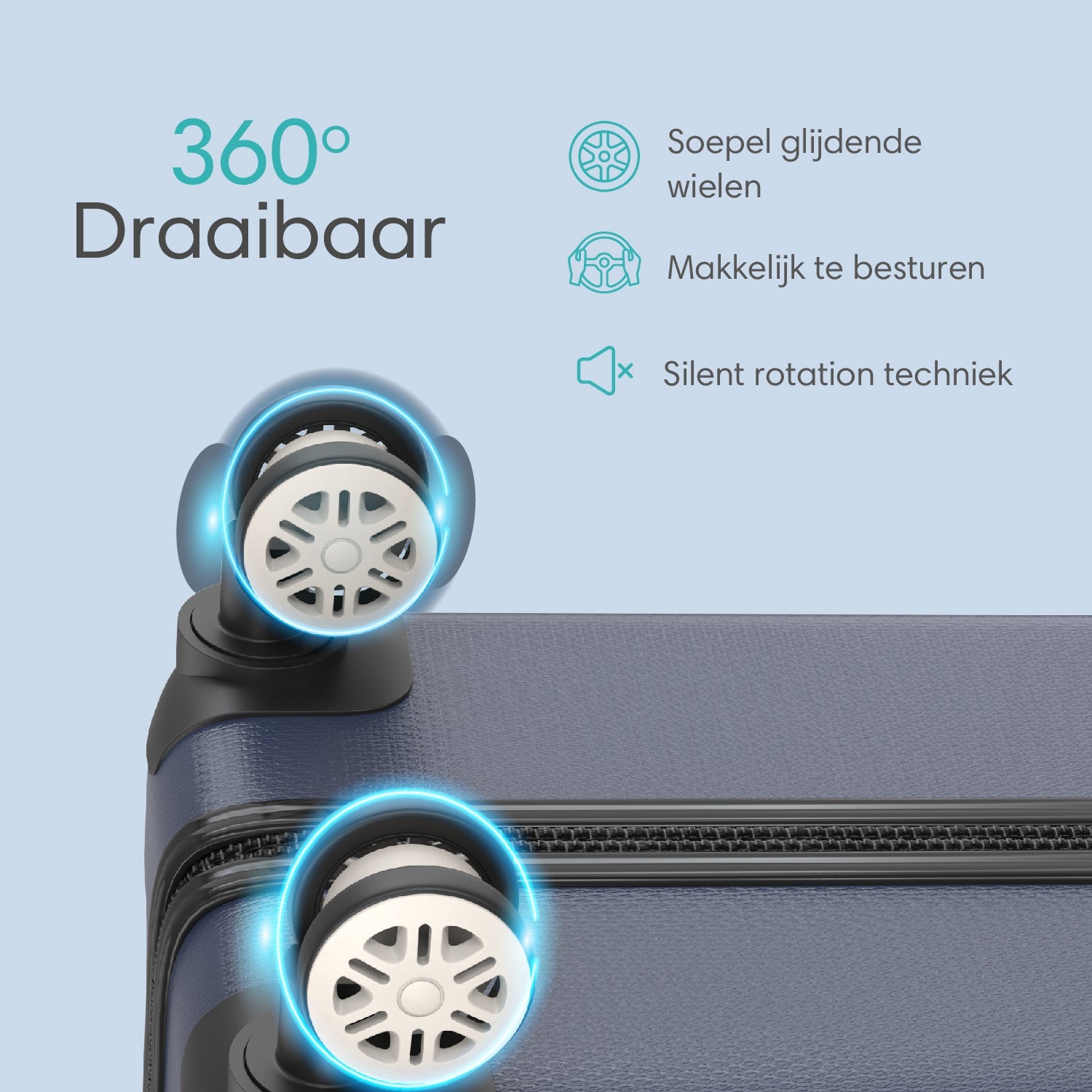 VOYAGOUX - Duurzame 4 - delige ABS Reiskoffer Set - Donkerblauw - L / M / S / XS - Voyagoux