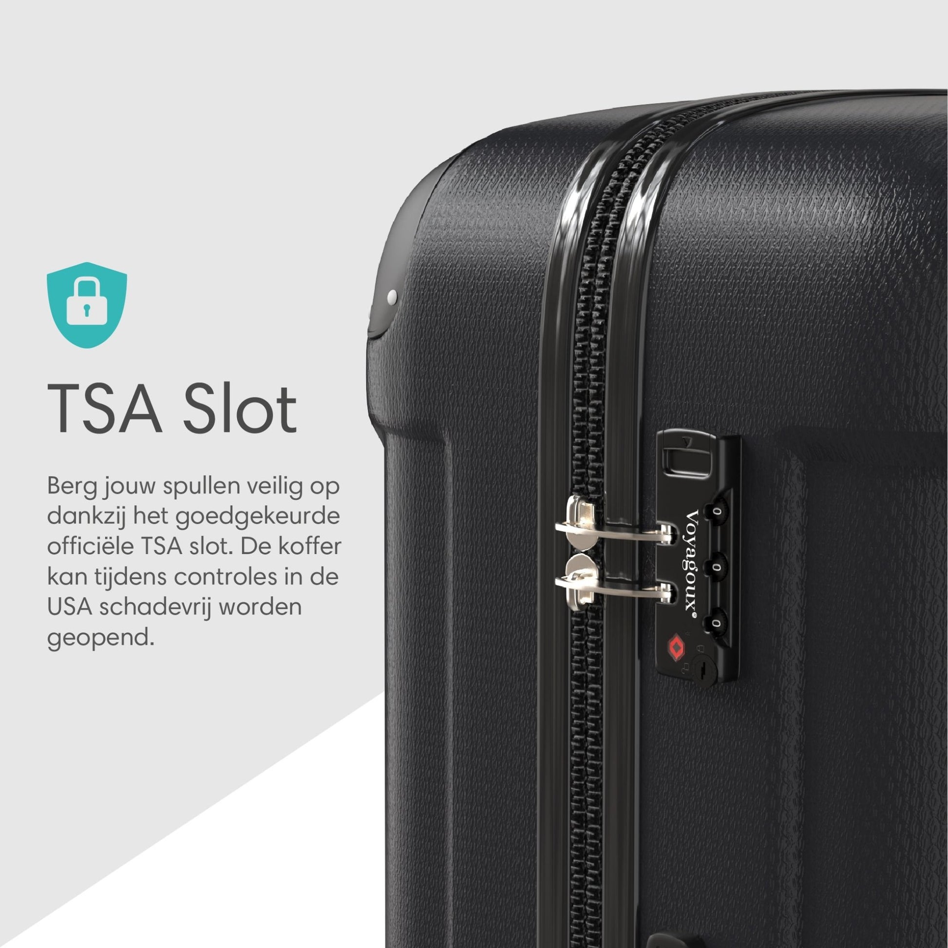 VOYAGOUX - Duurzame 4 - delige ABS Reiskoffer Set - Zwart - L / M / S / XS - Voyagoux